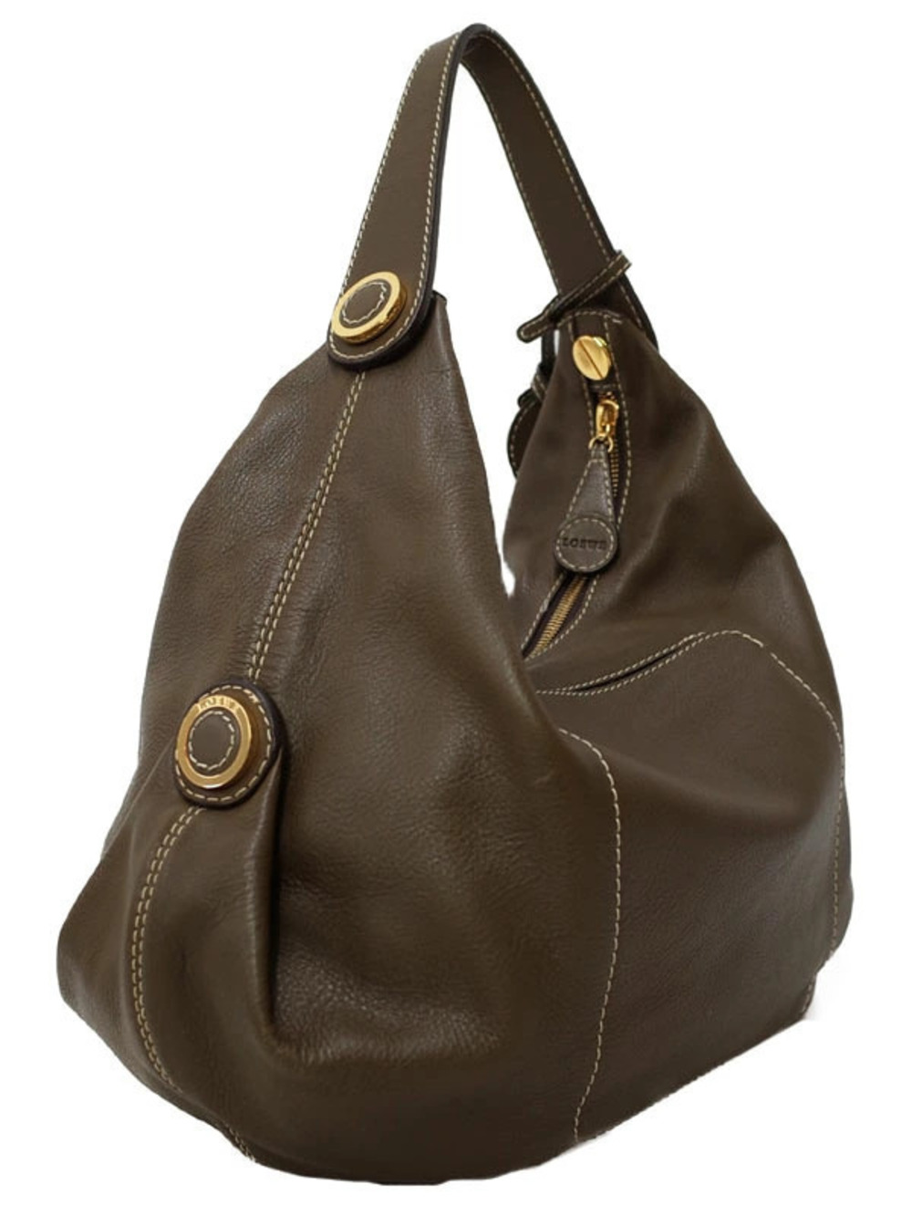Loewe Leather Shoulder Brown Bag Hobo